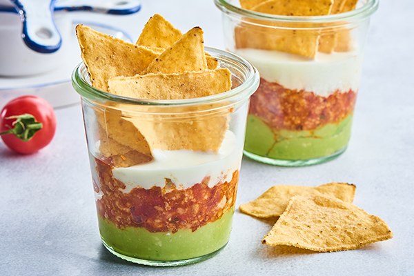 Pork & Avocado Cups with Corn Chips