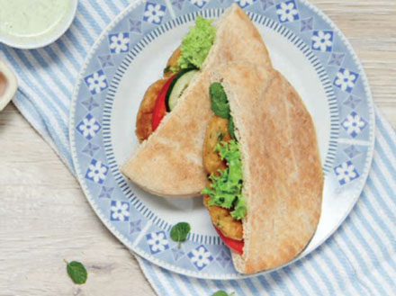 Fafael pita with a Tomato Salad (pita)