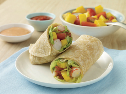 Mango Prawn Salad Wrap