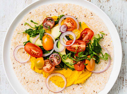 Roast Carrot Hummus Wrap